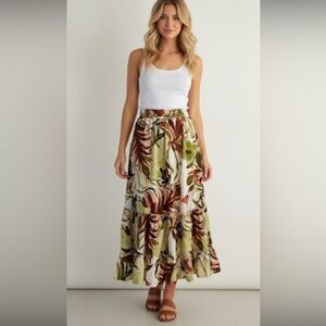 Truly 4 You Tropical Tiered Maxi Skirt